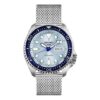 No. 5 Steel strip waterproof Automatic Mechanical Watch Blue Silver