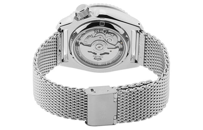 No. 5 Steel strip waterproof Automatic Mechanical Watch Blue Silver