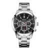 Three Eyes Waterproof Black Dial Watch